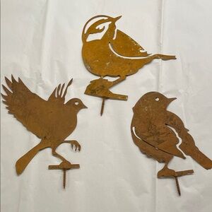 Charming Metal Bird Silhouette Trio - Rust